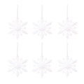 6-Pack 3D Snowflake Christmas Tree Ornaments – Glossy Shimmer Christmas Tree Ornaments SWANS White
