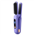 2-in-1 Portable Hair Straightening Brush | Digital Anti-Scald Hair Straightening Brush SWANS Purple NONE