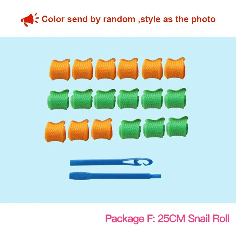 Heatless Hair Curling Rollers – No Heat Foam Styling Set Heatless Hair Curlers SWANS 18pcs 25cm snailroll