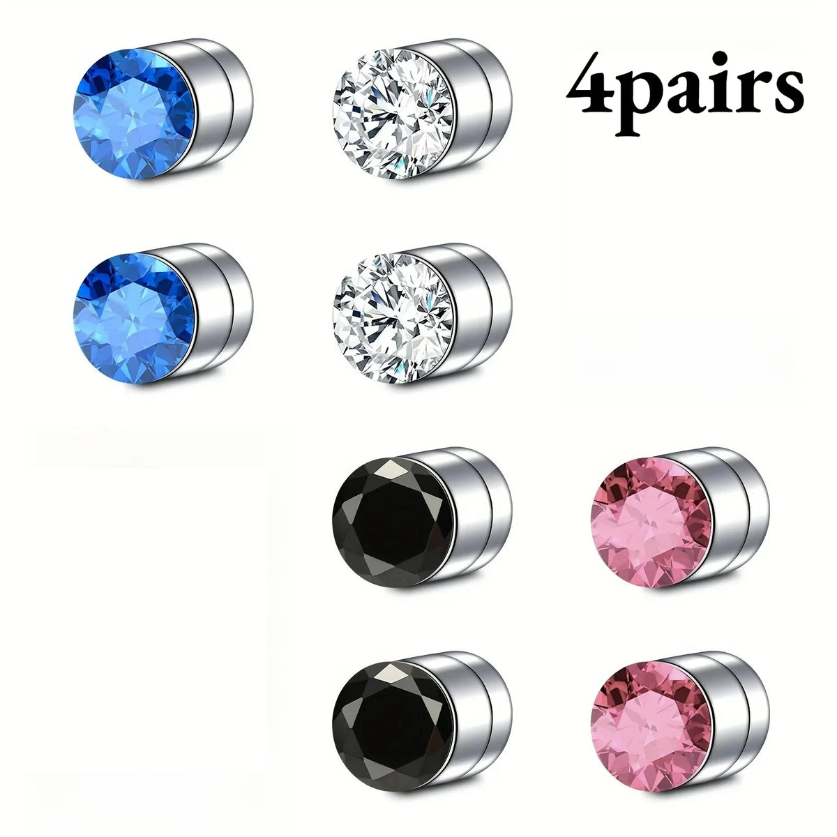 Magnetic Nose & Ear Studs Stainless Steel 3mm No-Pierce 2/8Pcs Magnetic Body Jewelry SWANS 8pcs