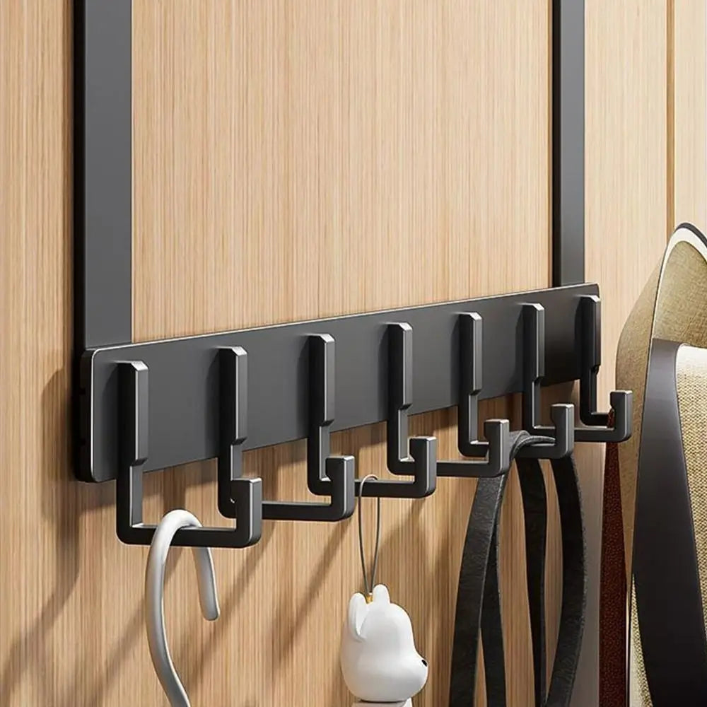 Over-the-Door Hook Rack – No-Drill Aluminum Hanger Organizer Door Hook Rack SWANS