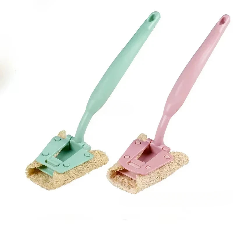 SWANS Long Handle Loofah Brush Set – Replaceable Pot Cleaner Kitchen Cleaning Brush SWANS