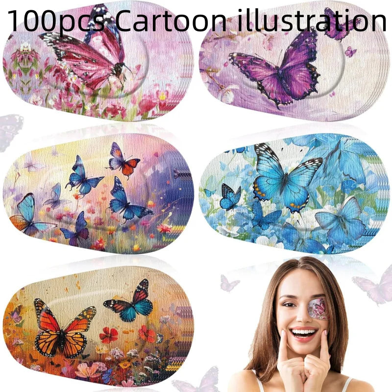 Kids Adhesive Eye Patches – Soft Nonwoven 10–100 Pack Adhesive Eye Patch SWANS 100pcs Cartoon