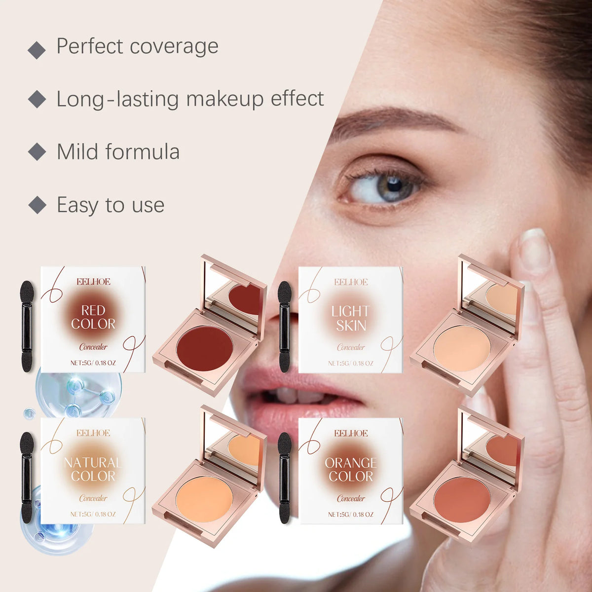 Zephoco Full Coverage Cream Concealer – Waterproof Matte Cream Concealer SWANS