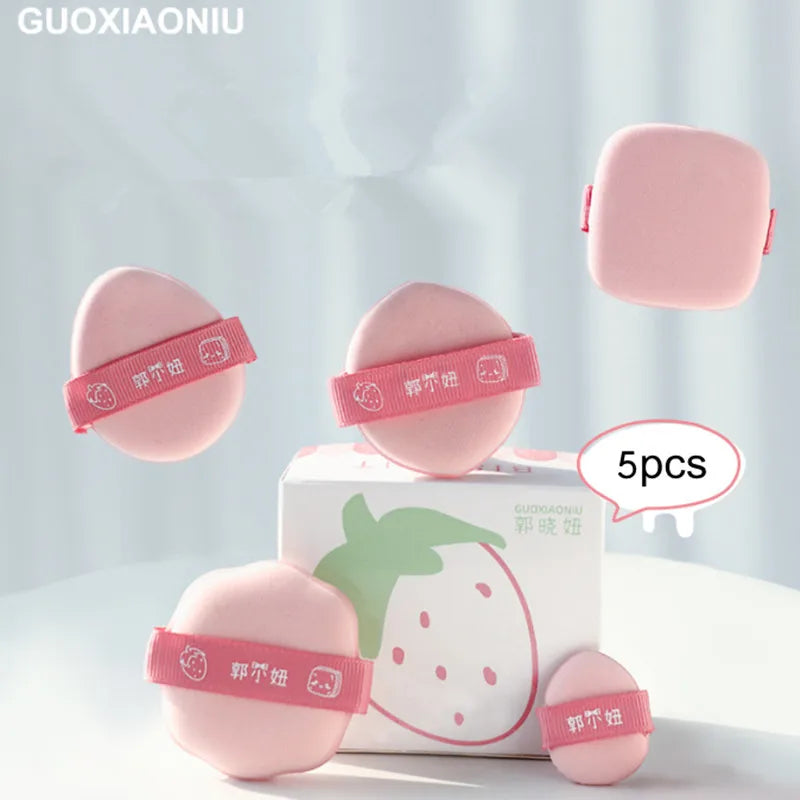 5-Shape Mini Powder Puff Set – Wet & Dry Sponge Applicators Makeup Sponge Puff SWANS 5pcs puffs