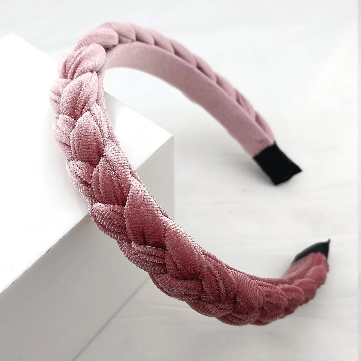 Women's Wide Braided Headband – Solid Color Hair Accessory Braided Headband SWANS 16