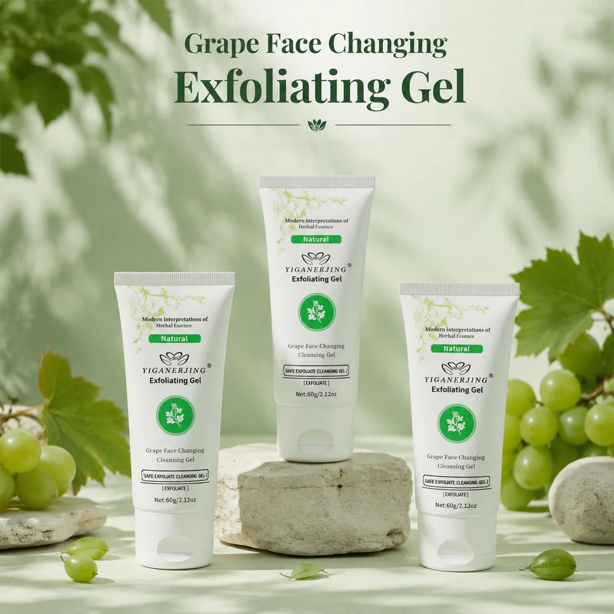 YIGANERJING Exfoliating Gel 60g – Gentle Face Scrub Cleanser Facial Exfoliating Gel SWANS 3pcs United States
