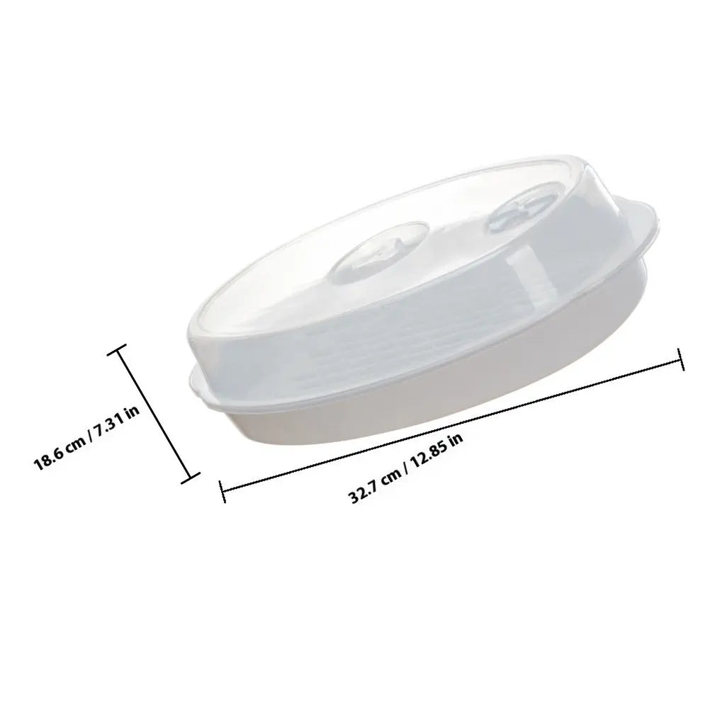 Microwave Fish & Vegetable Steamer Plate with Vented Lid Microwave Steamer SWANS