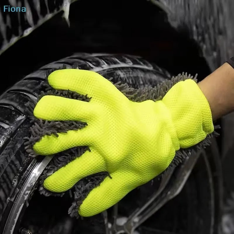 Microfiber Car Wash Gloves Scratch-Free 5-Finger Mitt – 1/2Pcs Car Wash Mitt SWANS