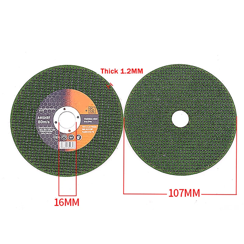5-Pack 107mm Resin Cutting Discs for Angle Grinder – Metal Angle Grinder Disc SWANS Green