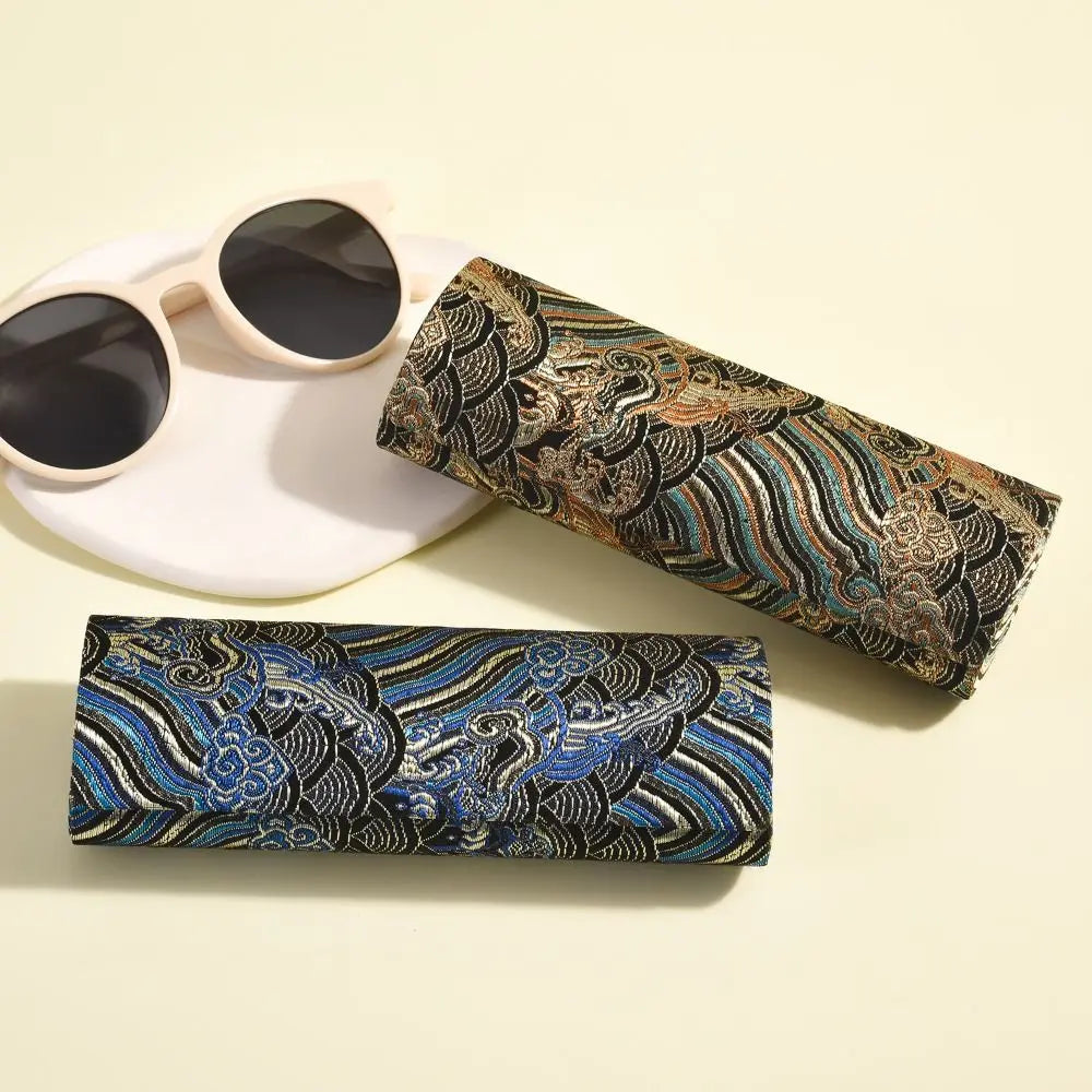 Vintage Chinese Brocade Hard Shell Glasses Case – Lightweight Eyeglass Case SWANS