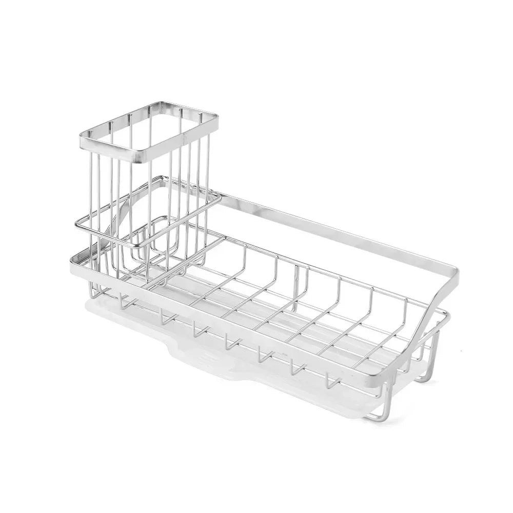 SWANS Stainless Steel Kitchen Sink Caddy & Sponge Holder Kitchen Sink Caddy SWANS silver 22.5x7.5x10.5cm 1-tier