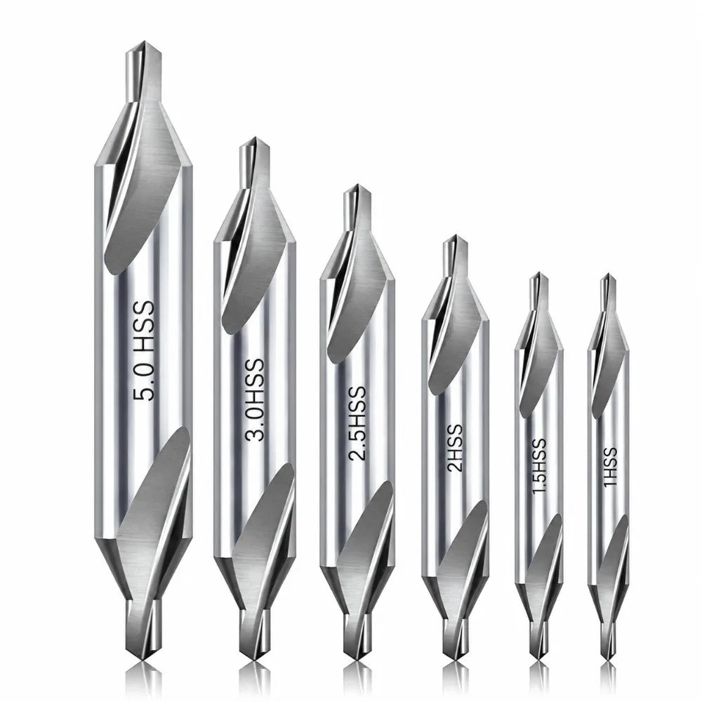HSS Center Drill Bits 60° – 1mm to 6mm Metal Drilling Set Center Drill Bit SWANS