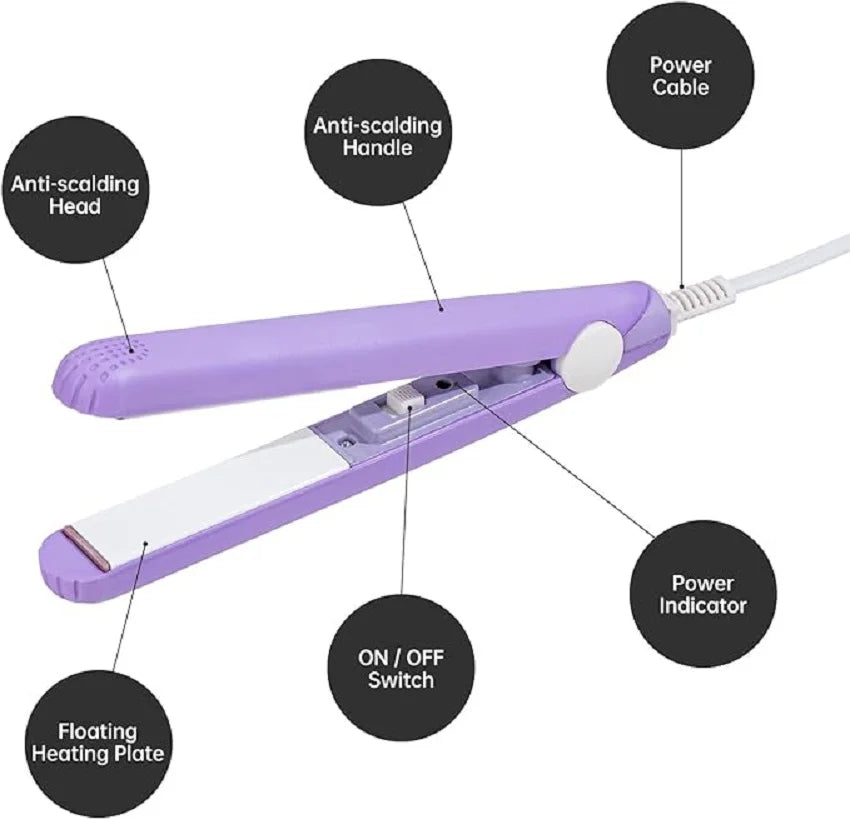 YIBER Mini Flat Iron – Travel Ceramic Hair Straightener & Curler Mini Hair Straightener SWANS
