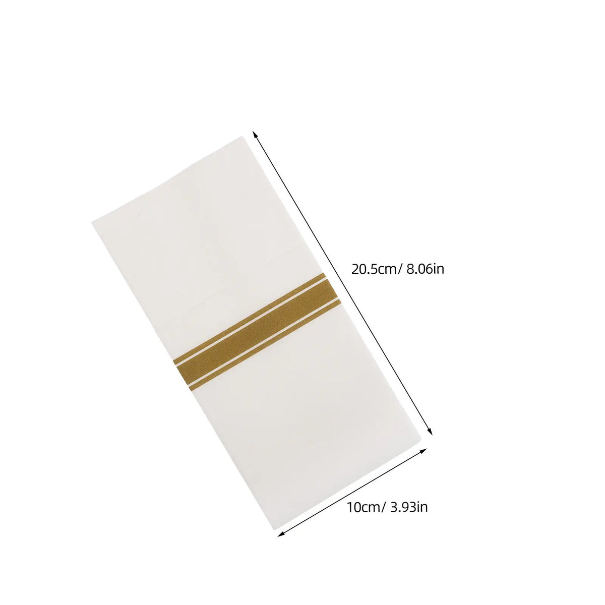 50-Pack Gold Trim Prefolded Disposable Dinner Napkins with Pocket Disposable Dinner Napkins SWANS Golden