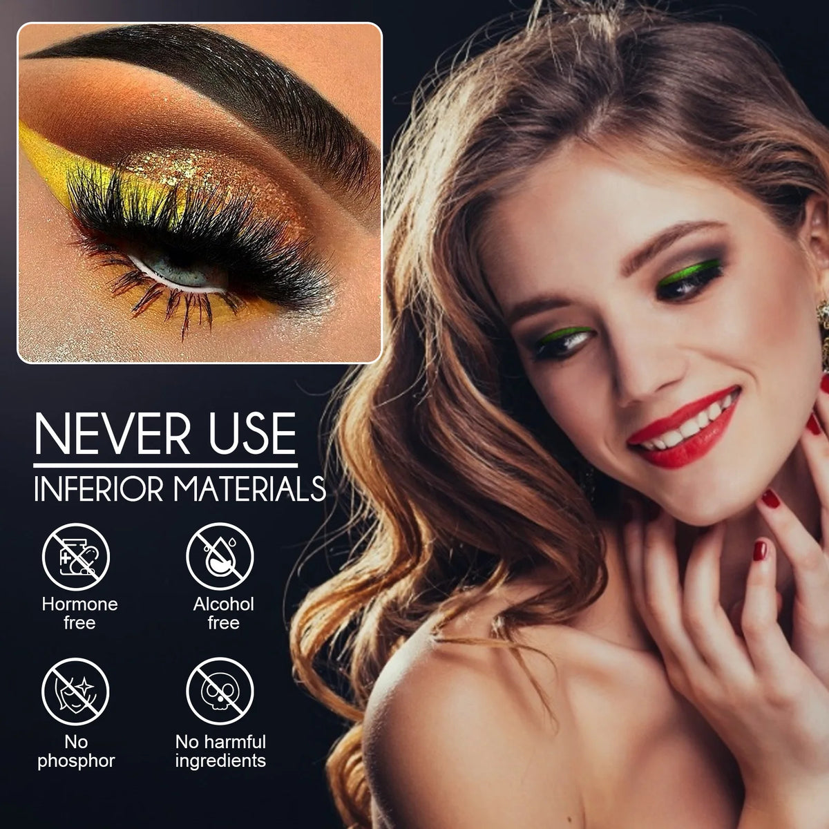 Ximonth 3D Faux Mink Self-Adhesive False Eyelashes – 7 Colors False Eyelashes SWANS