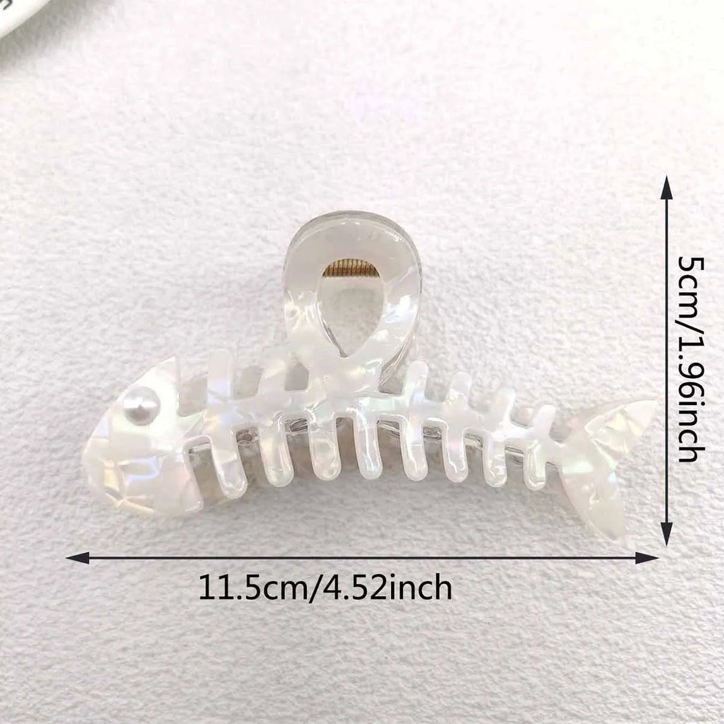 Y2K Fishbone Shark Hair Claw Clips – Colorful PVC Accessories Hair Claw Clips SWANS