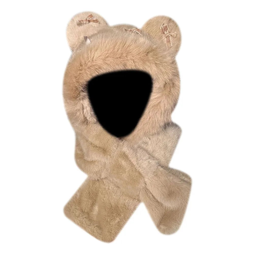 Women's Winter Balaclava Hat & Scarf Set – Windproof Plush Winter Balaclava Hat SWANS Khaki