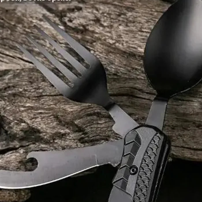 SWANS 3-in-1 Folding Camping Cutlery Set – Spoon Fork Knife Folding Camping Cutlery SWANS