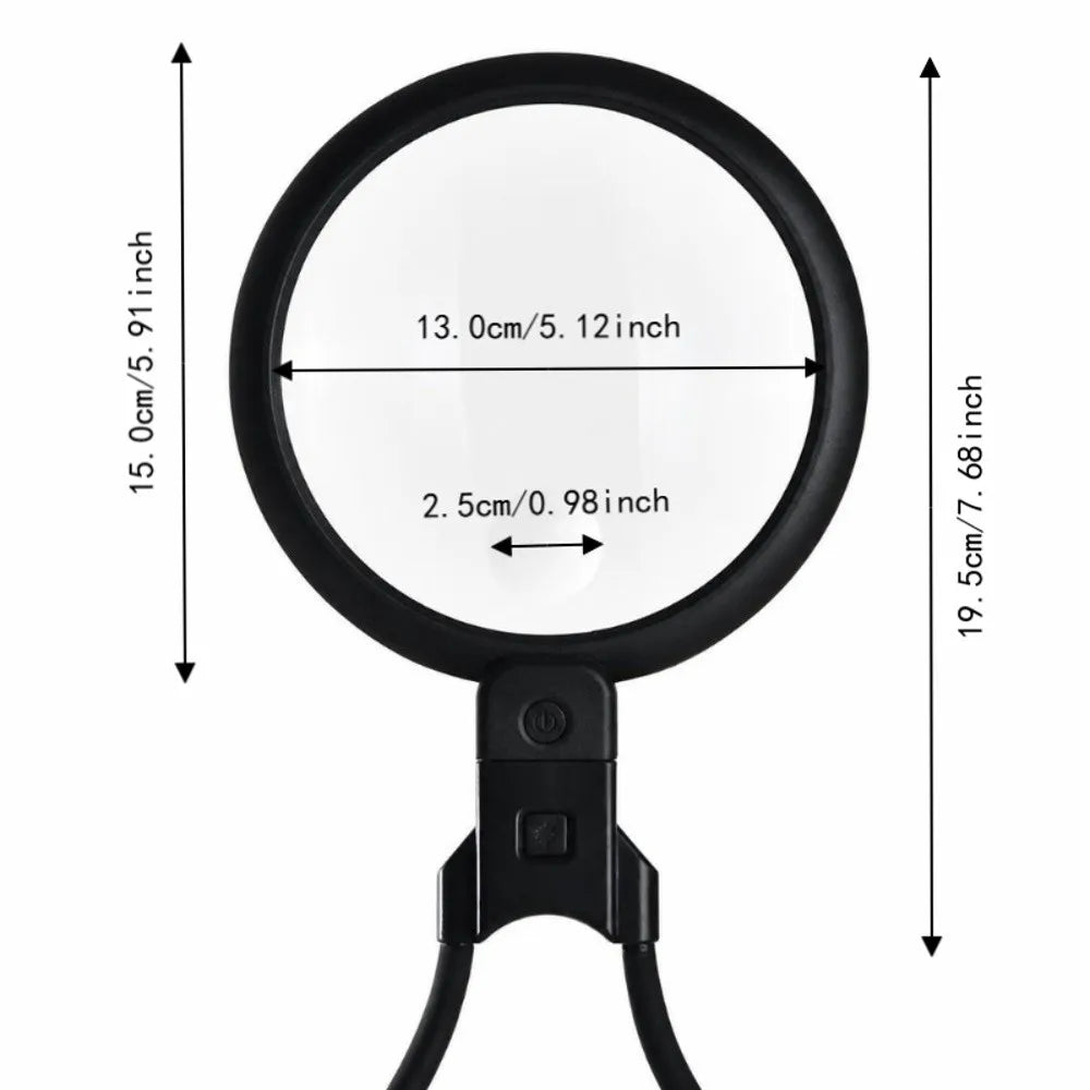 SWANS Hands-Free LED Neck Magnifier 5X 15X – 36 LED Lights LED Neck Magnifier SWANS