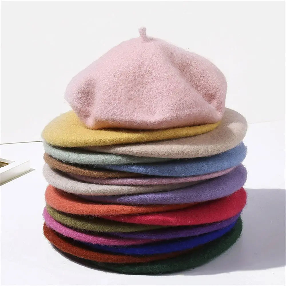 Women's French Wool Beret Hat – 24 Colors, Winter Flat Cap Women's Beret Hat SWANS