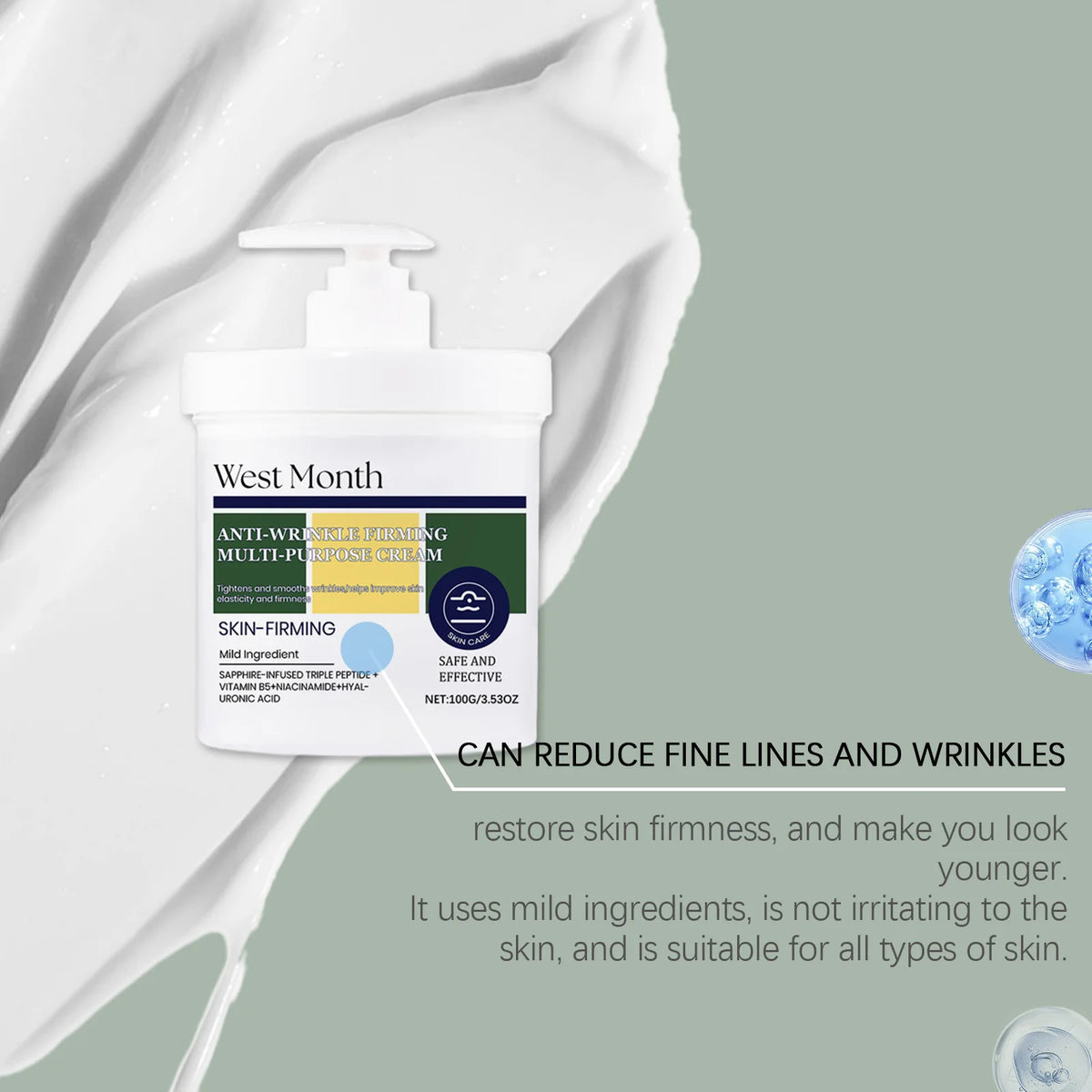 WEST MONTH Firming Face Cream – Deep Moisturizing 100g/200g Firming Face Cream SWANS