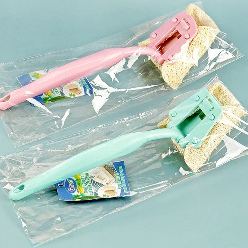 SWANS Long Handle Loofah Brush Set – Replaceable Pot Cleaner Kitchen Cleaning Brush SWANS