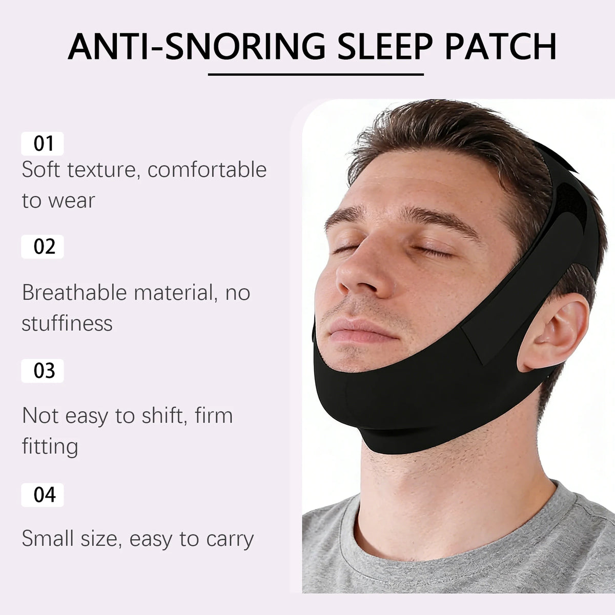 Anti-Snoring Chin Strap – Adjustable Breathable Jaw Support Anti-Snoring Chin Strap SWANS