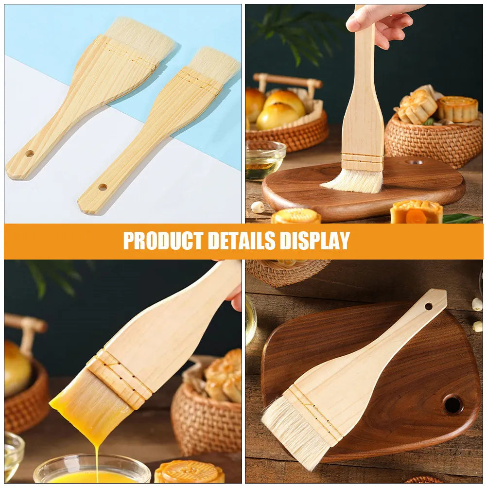ROSENICE 2-Pack Wool Basting Brushes – BBQ, Baking & Egg Wash Basting Brush Set SWANS