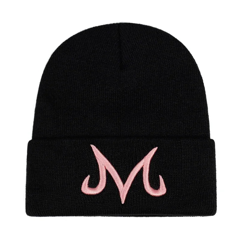 SWANS M Letter Embroidery Knit Beanie Hat – Unisex One Size Knit Beanie Hat SWANS