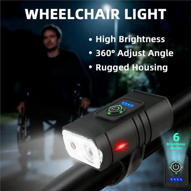 AA20 LED Wheelchair & Walker Light – USB Rechargeable Wheelchair Walker Light SWANS