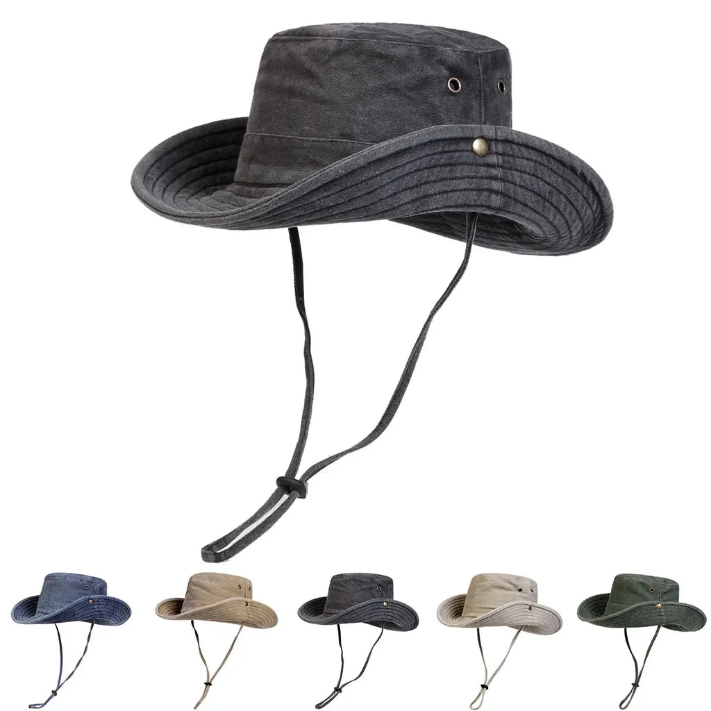 SWANS Wide Brim Washed Bucket Hat – Unisex Outdoor Cap Bucket Hat SWANS