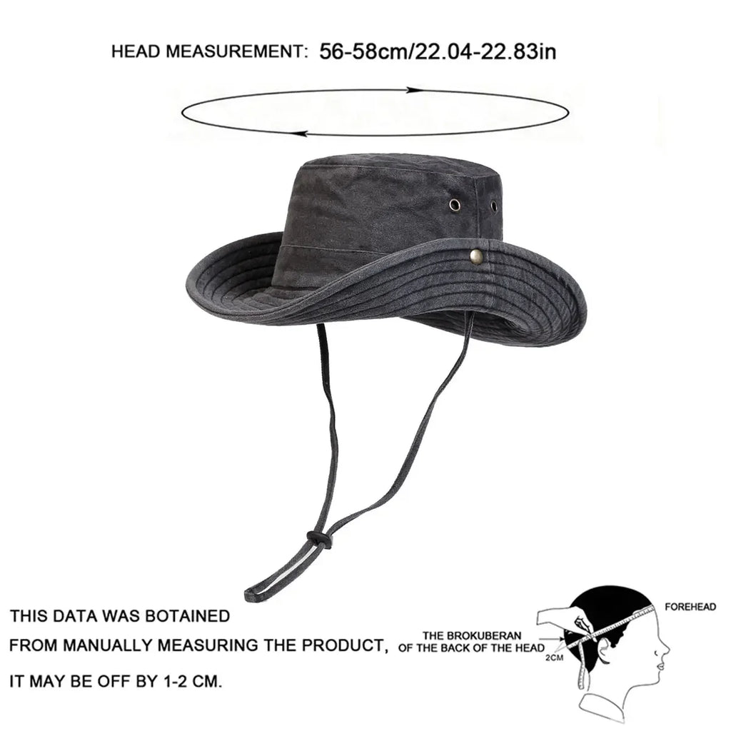 SWANS Wide Brim Washed Bucket Hat – Unisex Outdoor Cap Bucket Hat SWANS