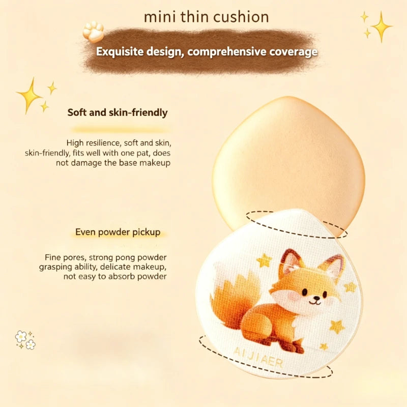 5-Pc Cat Makeup Sponge Puff Set – Wet & Dry with Storage Case Makeup Sponge Puff Set SWANS