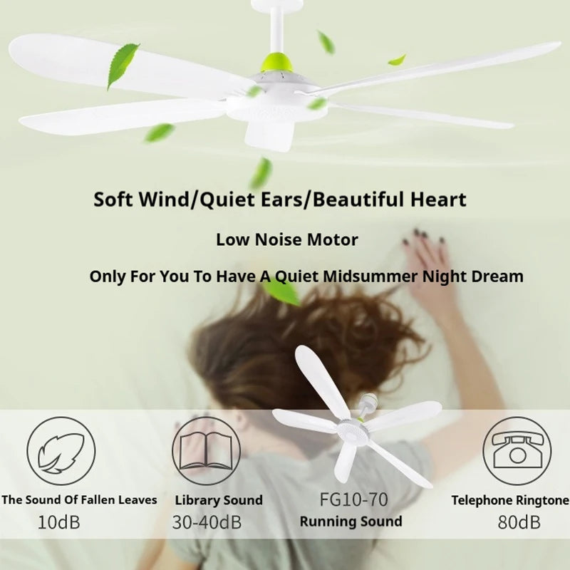 YTYIN 220V Silent 5-Blade Ceiling Fan 700mm – 10W Energy Saving Ceiling Fan SWANS
