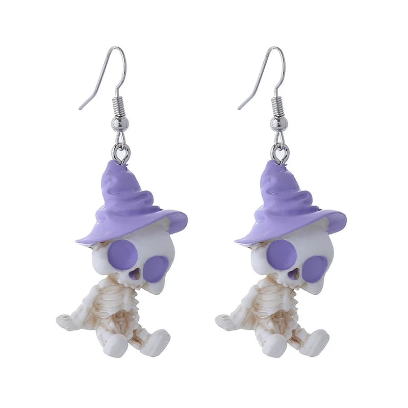 Halloween Mummy Pumpkin Skeleton Resin Dangle Earrings Resin Dangle Earrings SWANS Style 6