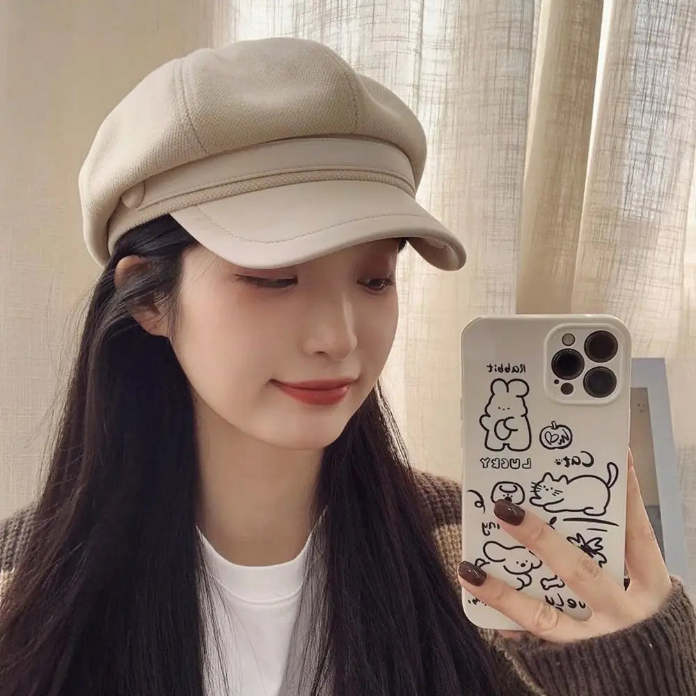 Women's Winter Beret Hat – Vintage Woolen Octagonal Cap Winter Beret Hat SWANS