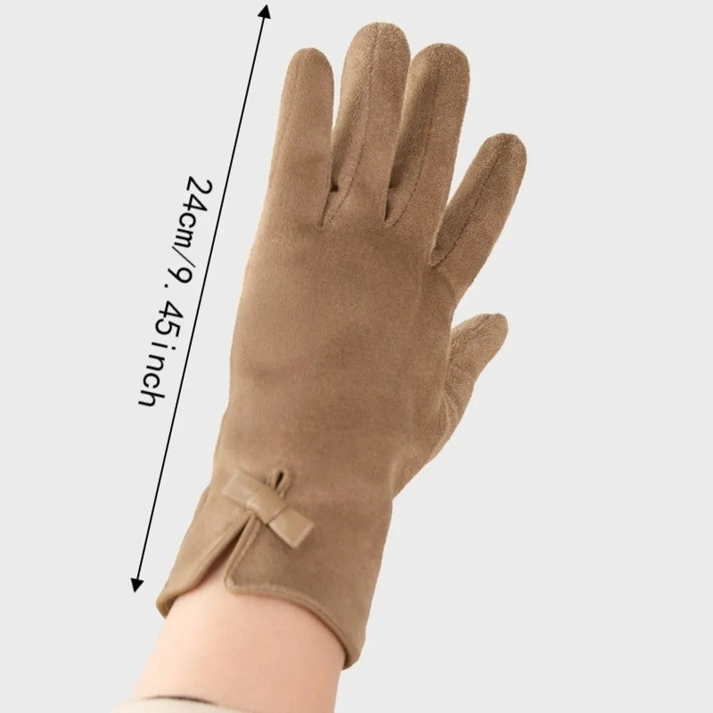 Women's Suede-Like Touchscreen Winter Gloves – Windproof Winter Cycling Gloves SWANS