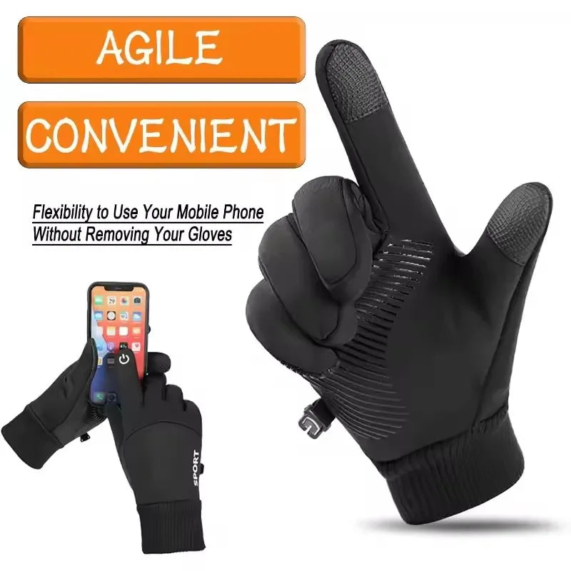 Waterproof Windproof Fleece Cycling Gloves | Touch Screen Winter Sports Gloves SWANS