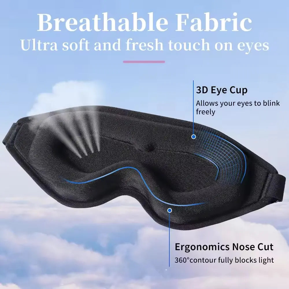 SWANS 3D Blackout Sleep Eye Mask – Breathable Adjustable Travel Sleep Eye Mask SWANS