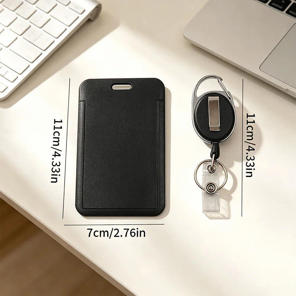 2-Pack Retractable Badge Holder with Clip & Key Ring – ID Case Badge Holder SWANS