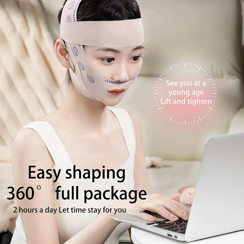 V-Line Face Lifting Belt – Double-Deck Chin Tightener Strap Face Lifting Strap SWANS