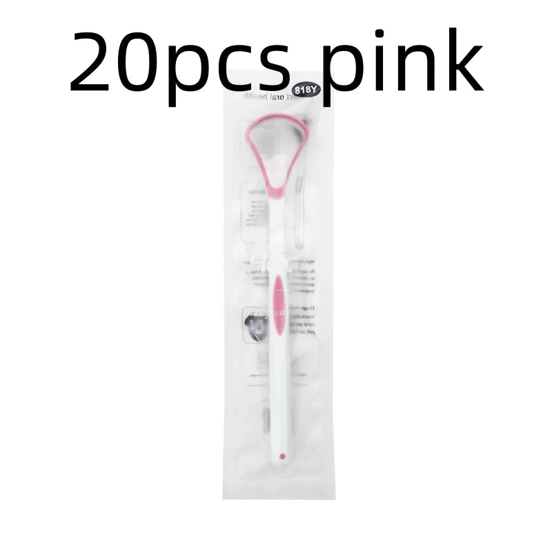 SWANS Silicone Tongue Scraper Brush – Fresh Breath Cleaner Tongue Scraper Brush SWANS 20pcs pink