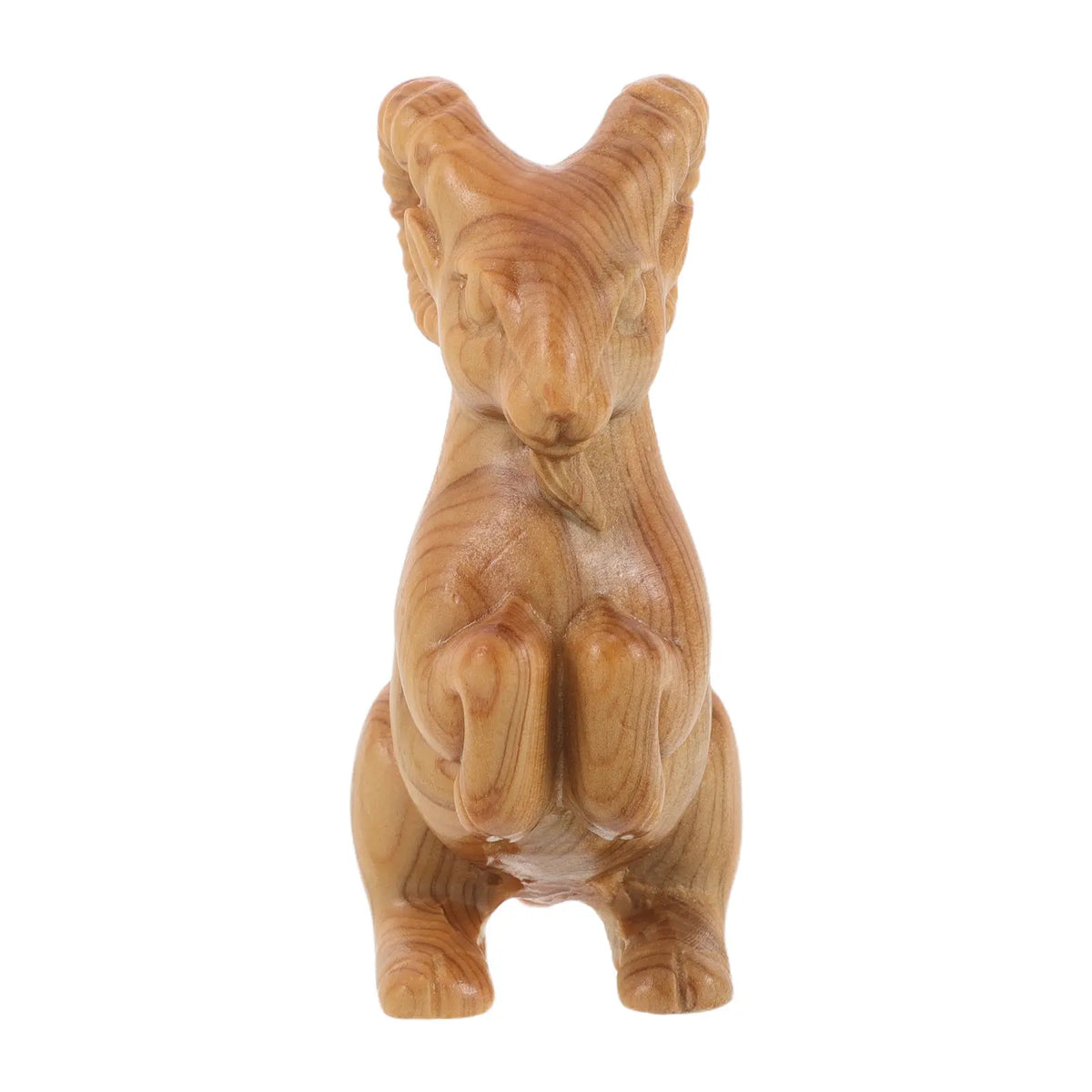 Wooden Chinese Zodiac Goat Sculpture – Feng Shui Lucky Statue 2027 Zodiac Figurine SWANS