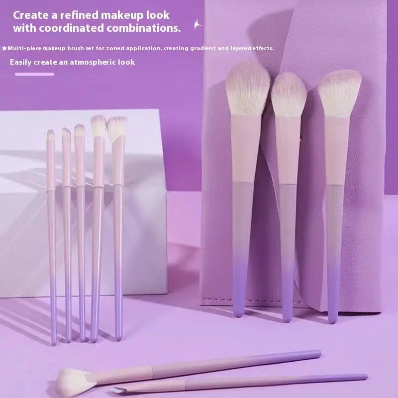 10-Piece Purple Makeup Brush Set – Powder, Shadow & Concealer Makeup Brush Set SWANS