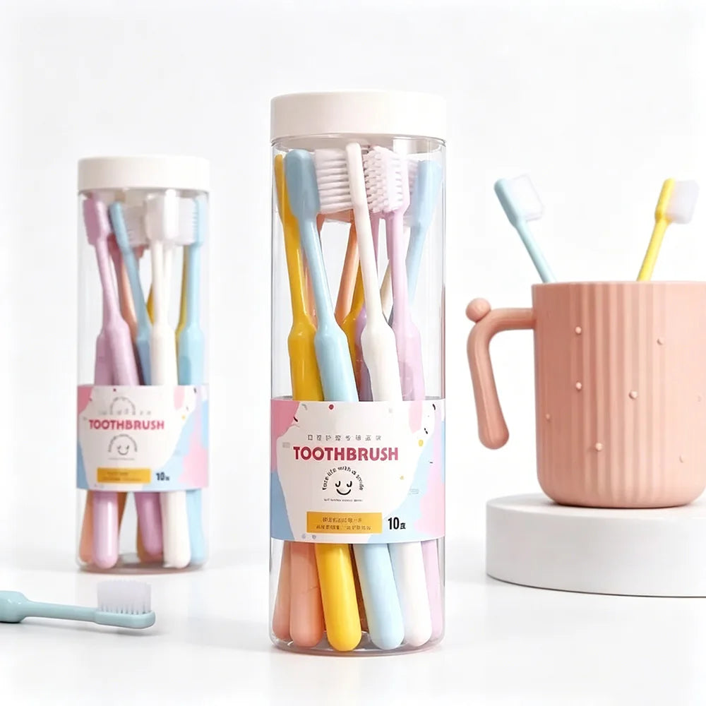 SWANS Soft Bristle Adult Toothbrushes 10 or 20 Pack Bucket Manual Toothbrush Set SWANS