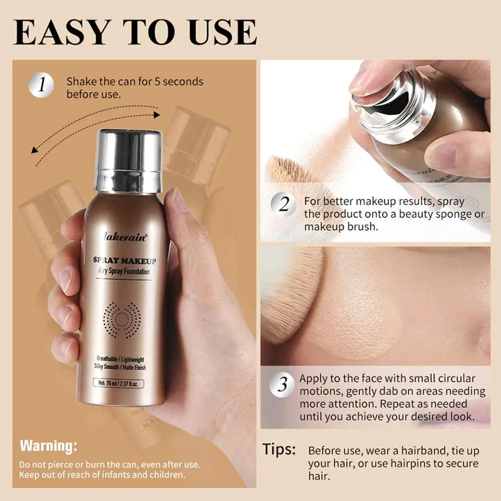 SWANS 70ml Matte Spray Foundation – Lightweight Full Coverage Spray Foundation SWANS