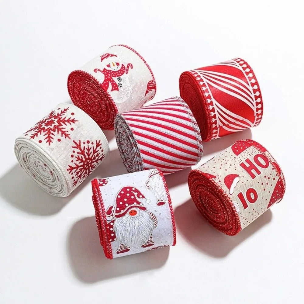 2M Christmas Plaid Burlap Ribbon – Snowman & Snowflake DIY Christmas Craft Ribbon SWANS