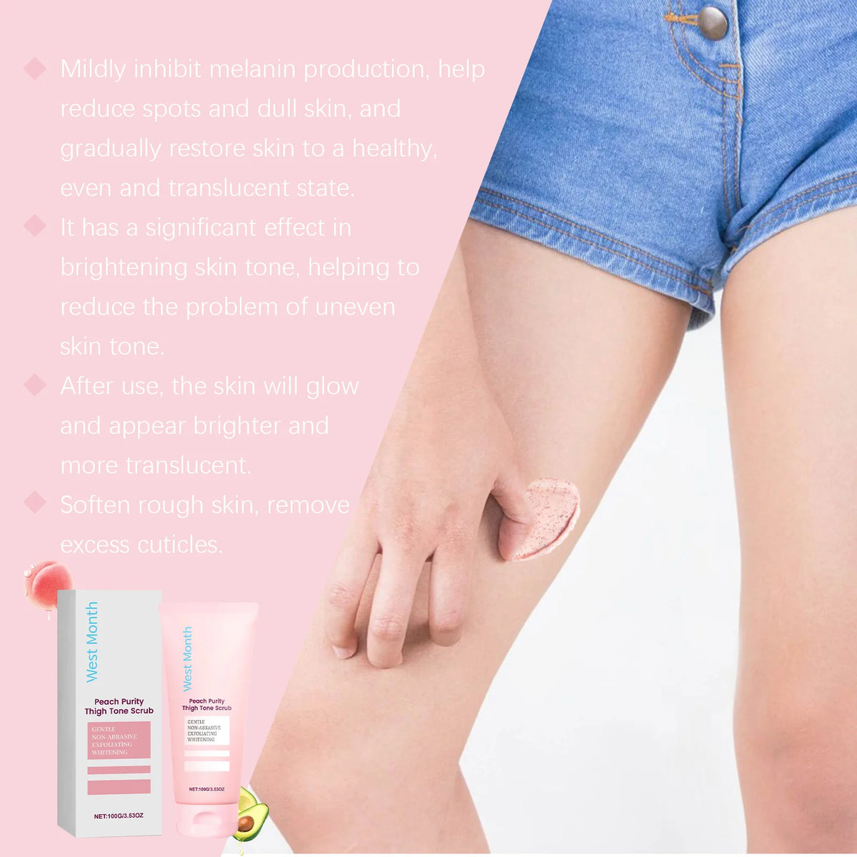WEST MONTH Brightening Body Scrub – Exfoliate & Moisturize 100g Body Scrub SWANS