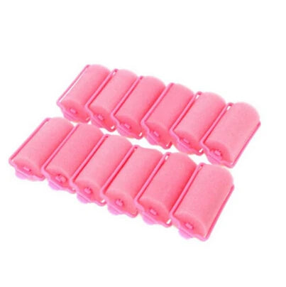 12-Pack Foam Hair Rollers – No-Heat Curl Styling Set Foam Hair Rollers SWANS MULTI